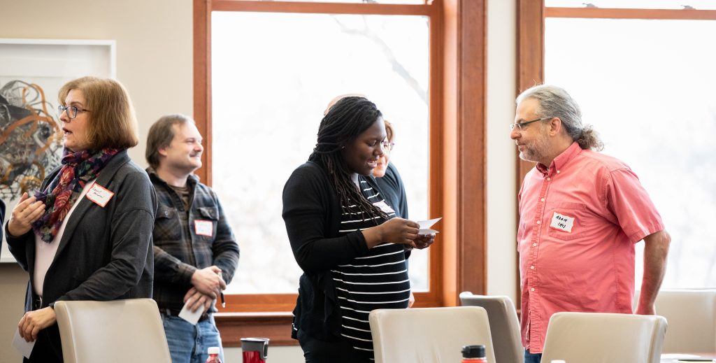 Educators participate in The Discussion Project and talk with each other